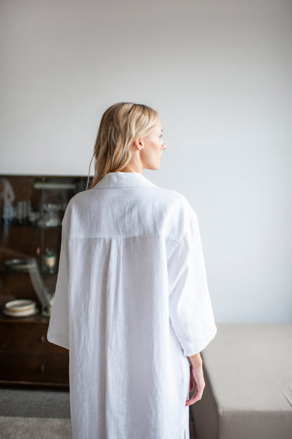 linen shirt dress