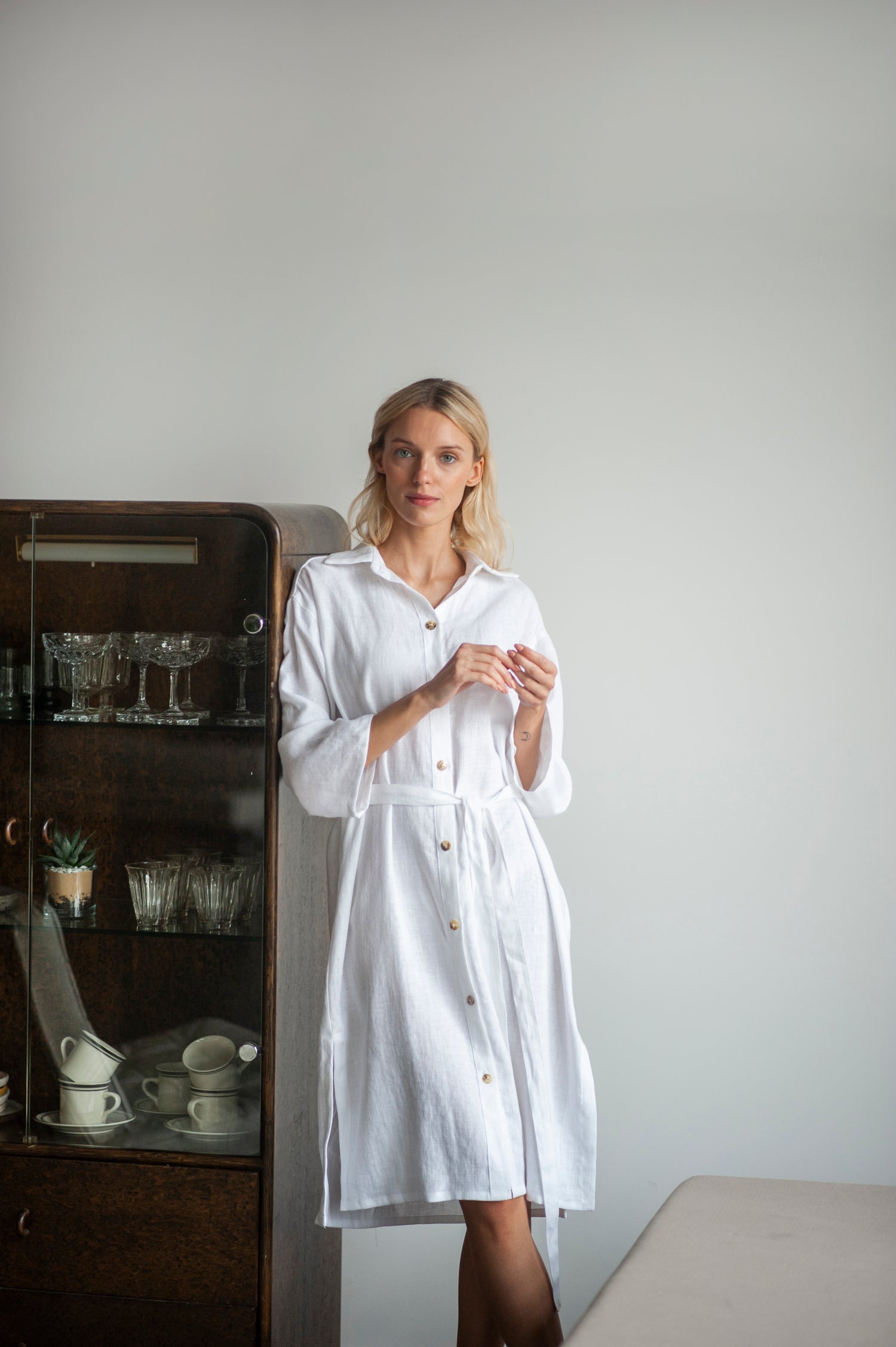 linen shirt dress