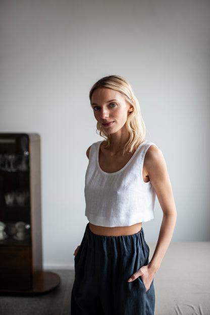 linen crop top