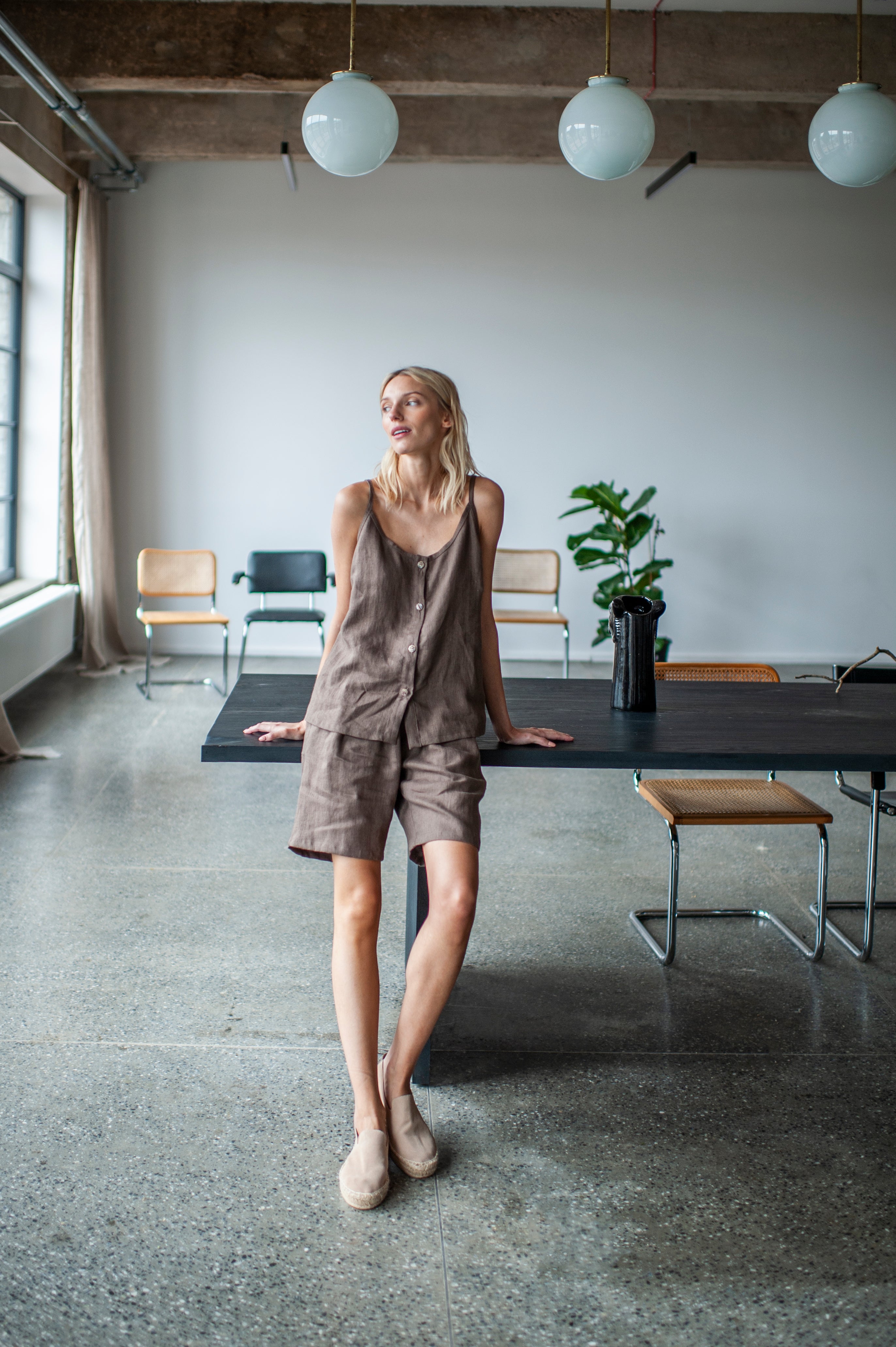 Amber Linen Bermuda Shorts and Cami Top Set