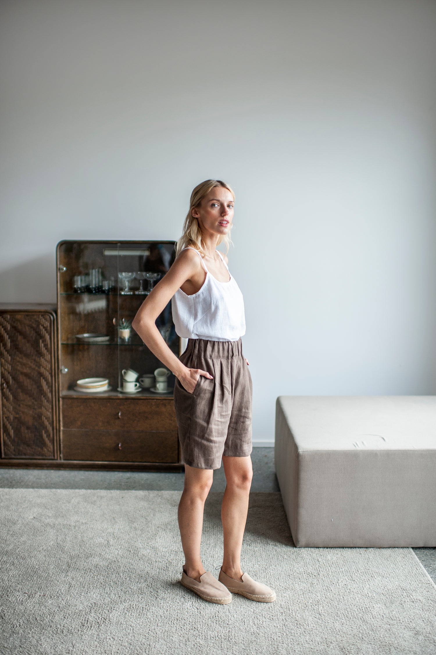 linen bermuda shorts