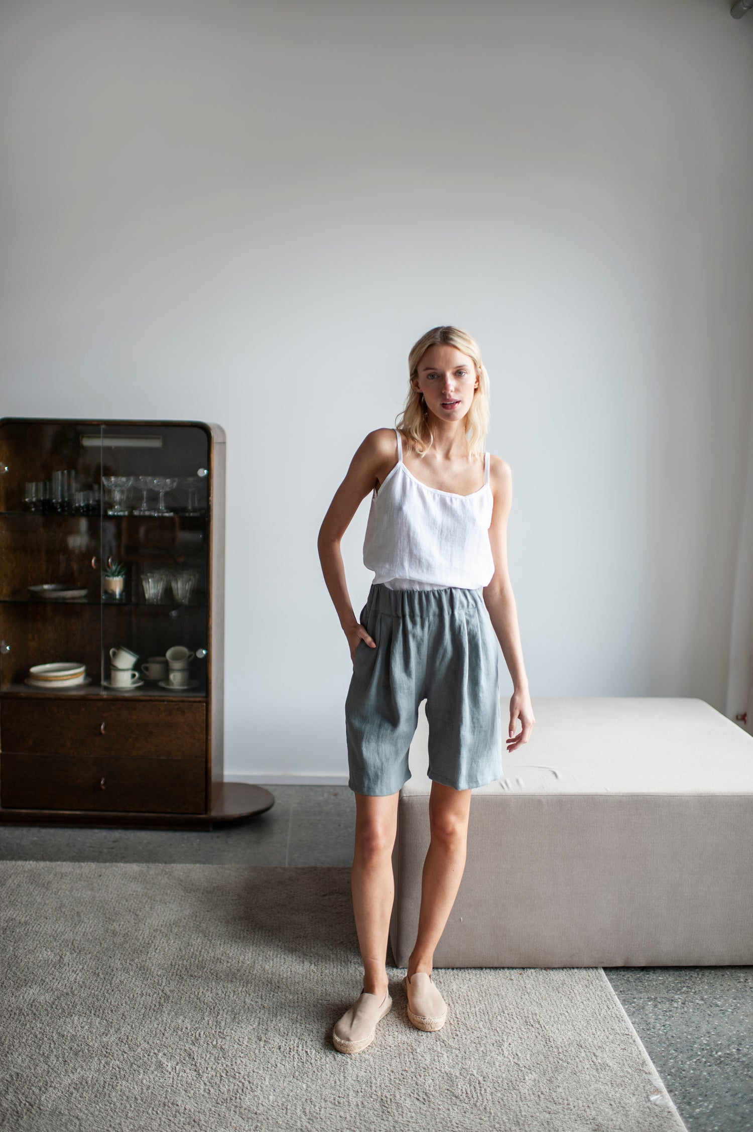 linen bermuda shorts