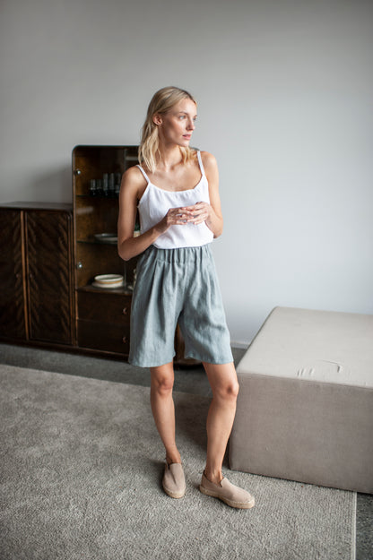 linen bermuda shorts