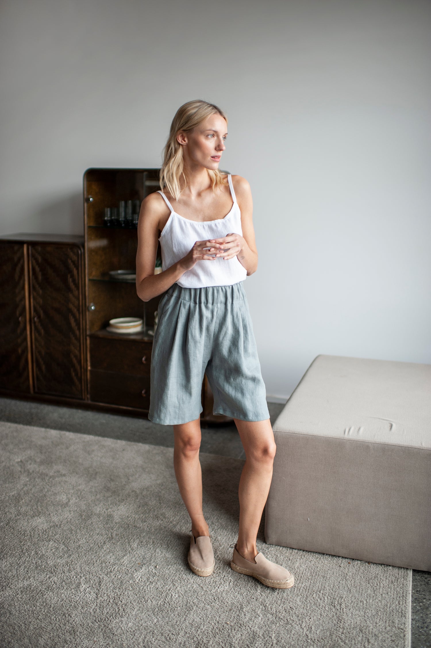 linen bermuda shorts