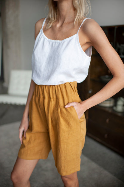 linen bermuda shorts