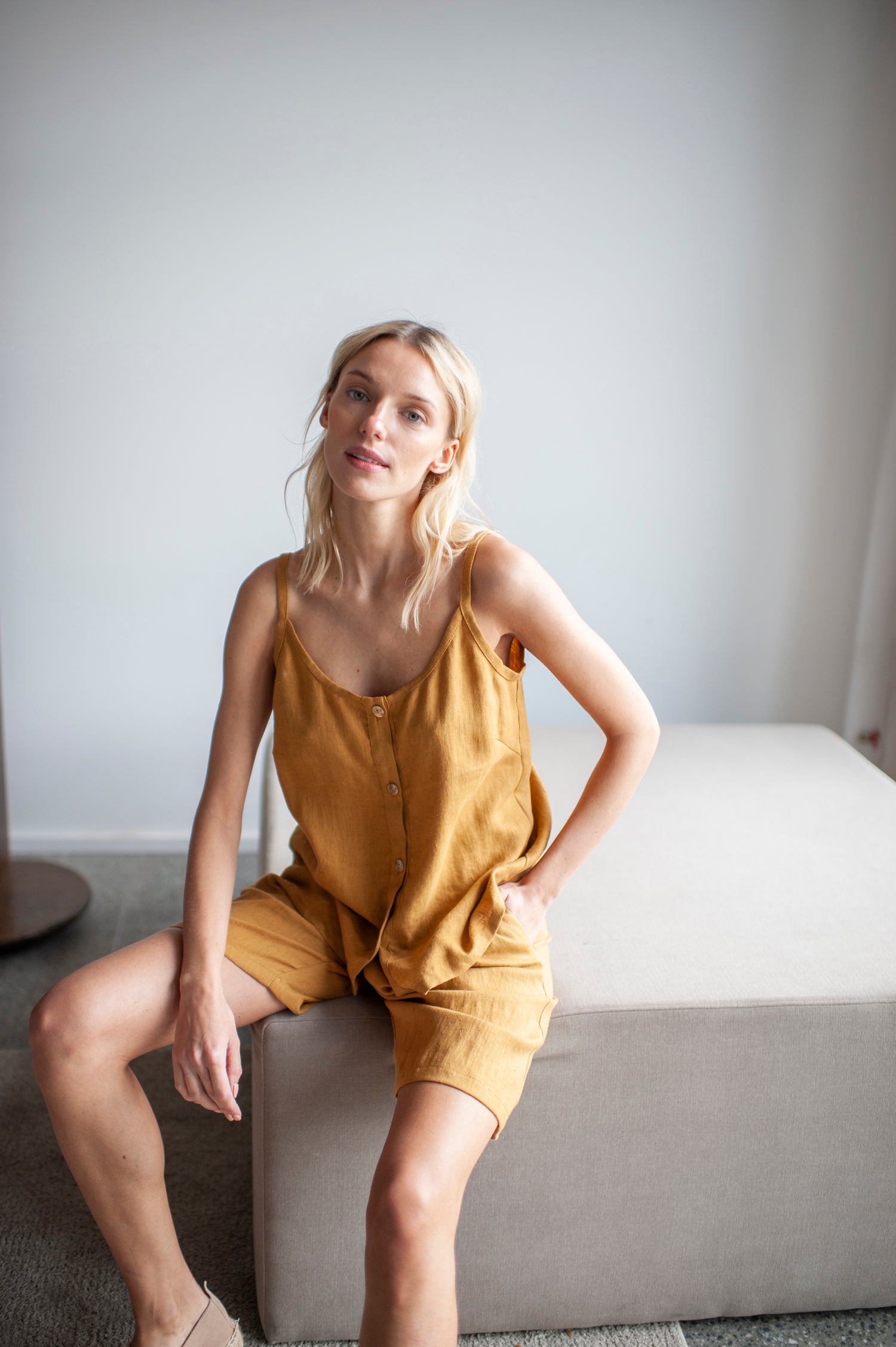 Amber Linen Bermuda Shorts and Cami Top Set