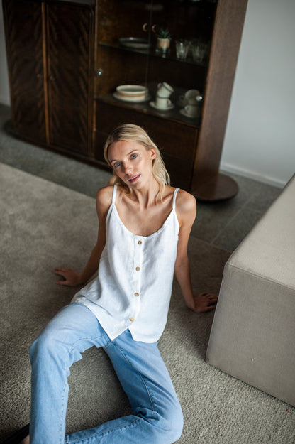 Amber Linen Cami Slip Top