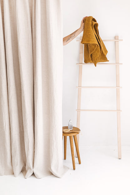 Waterproof Natural Light Linen Shower Curtain 220cm / 87&