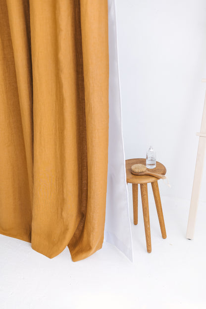 Waterproof Amber Linen Shower Curtain 140cm / 55&
