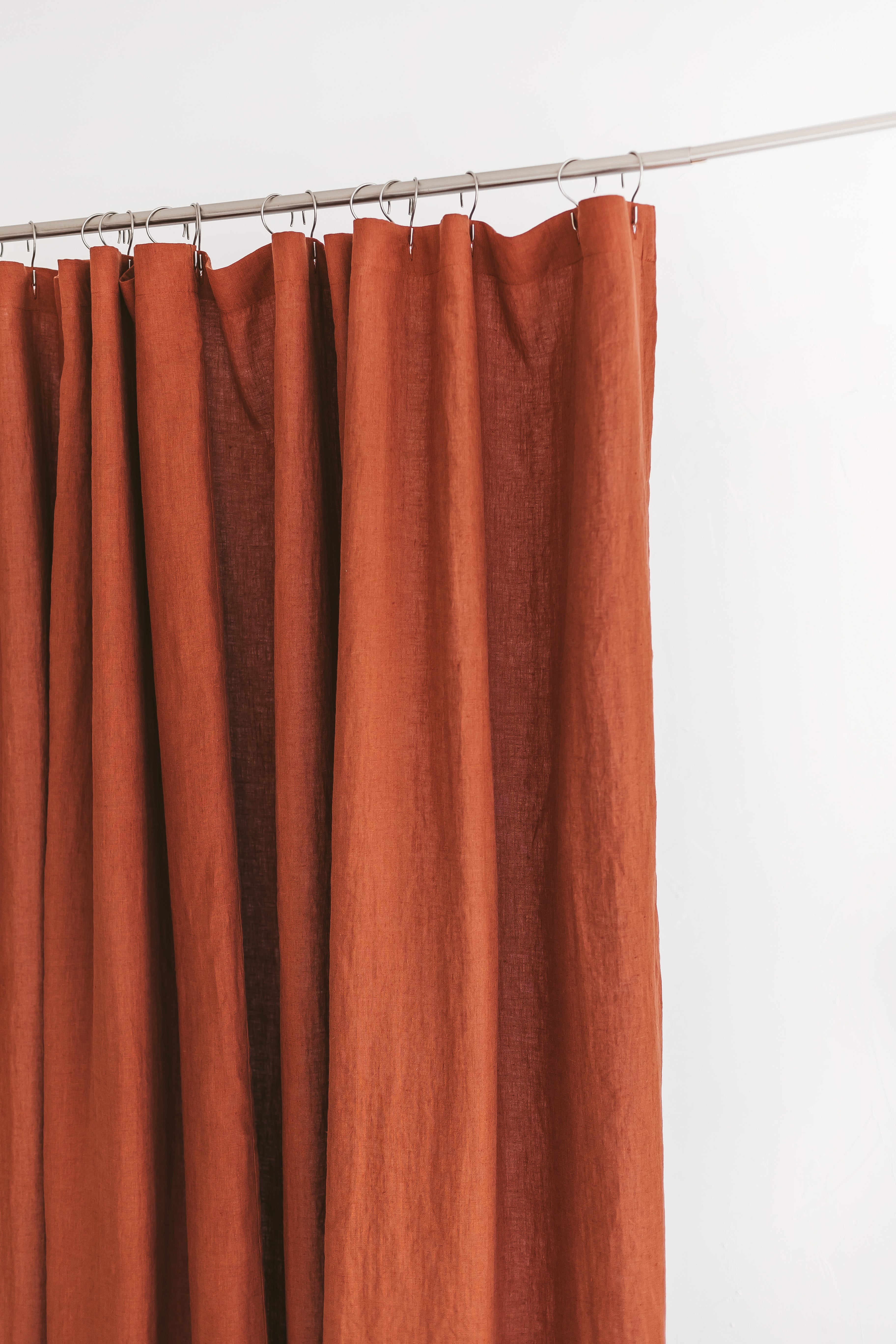 Waterproof Rusty Linen Shower Curtain 280cm / 110&