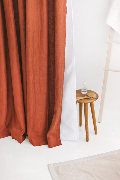 Waterproof Rusty Linen Shower Curtain 280cm / 110&
