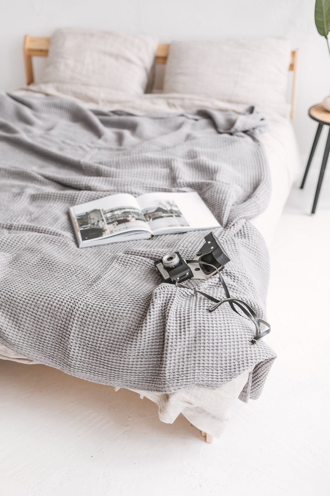 linen waffle bedspread