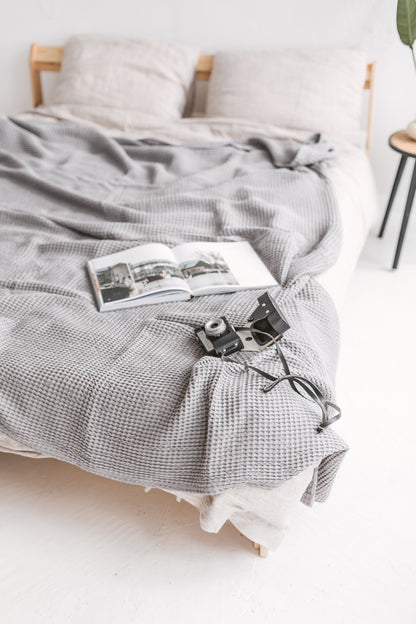 linen waffle bedspread