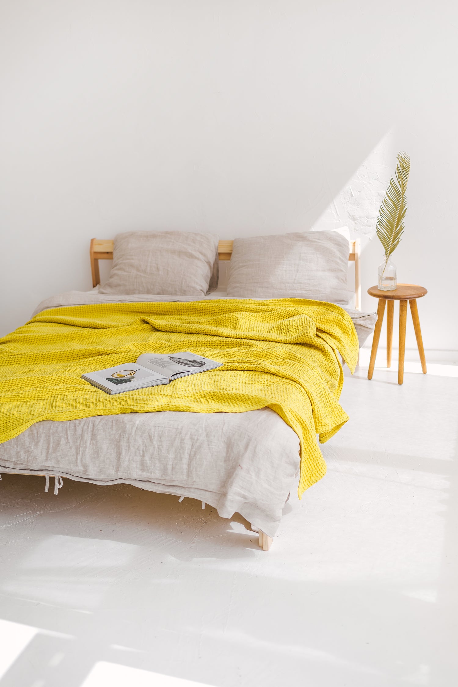 linen waffle bedspread