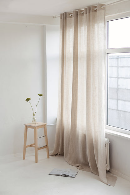 87&quot;/ 220 cm width Natural light Linen Curtain With Grommets