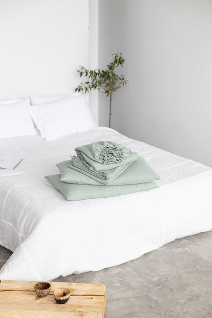 Sage Linen Sheets Set