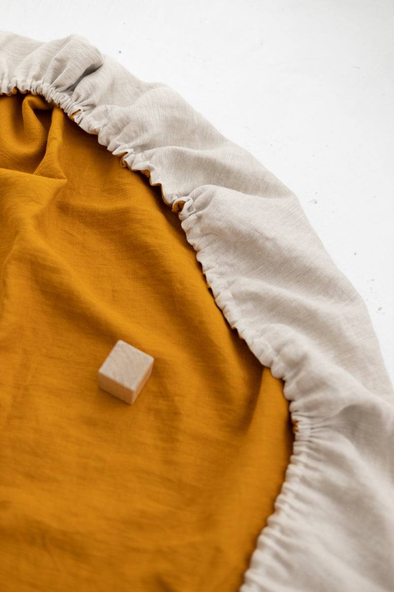 linen play mat toys bag
