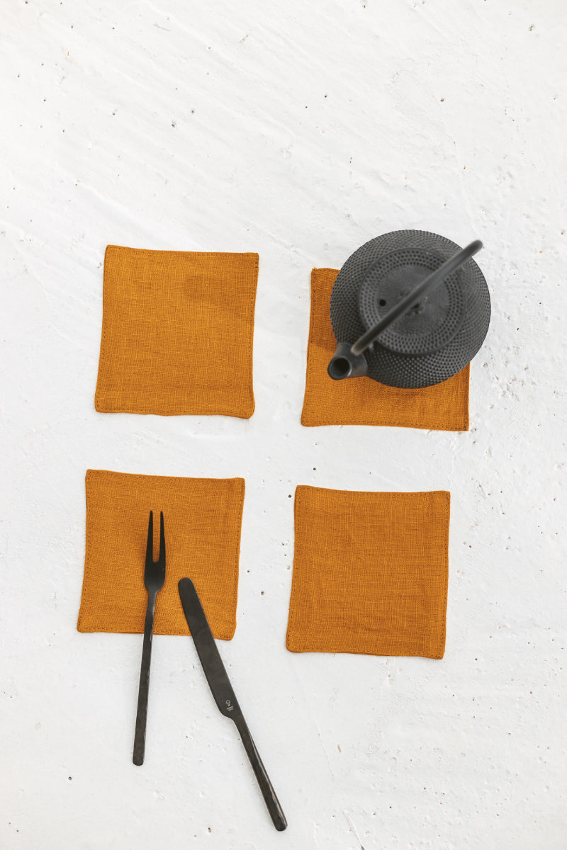 linen coasters set