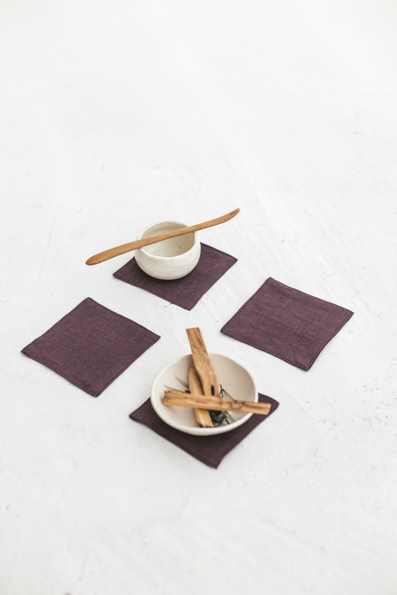 linen coasters set