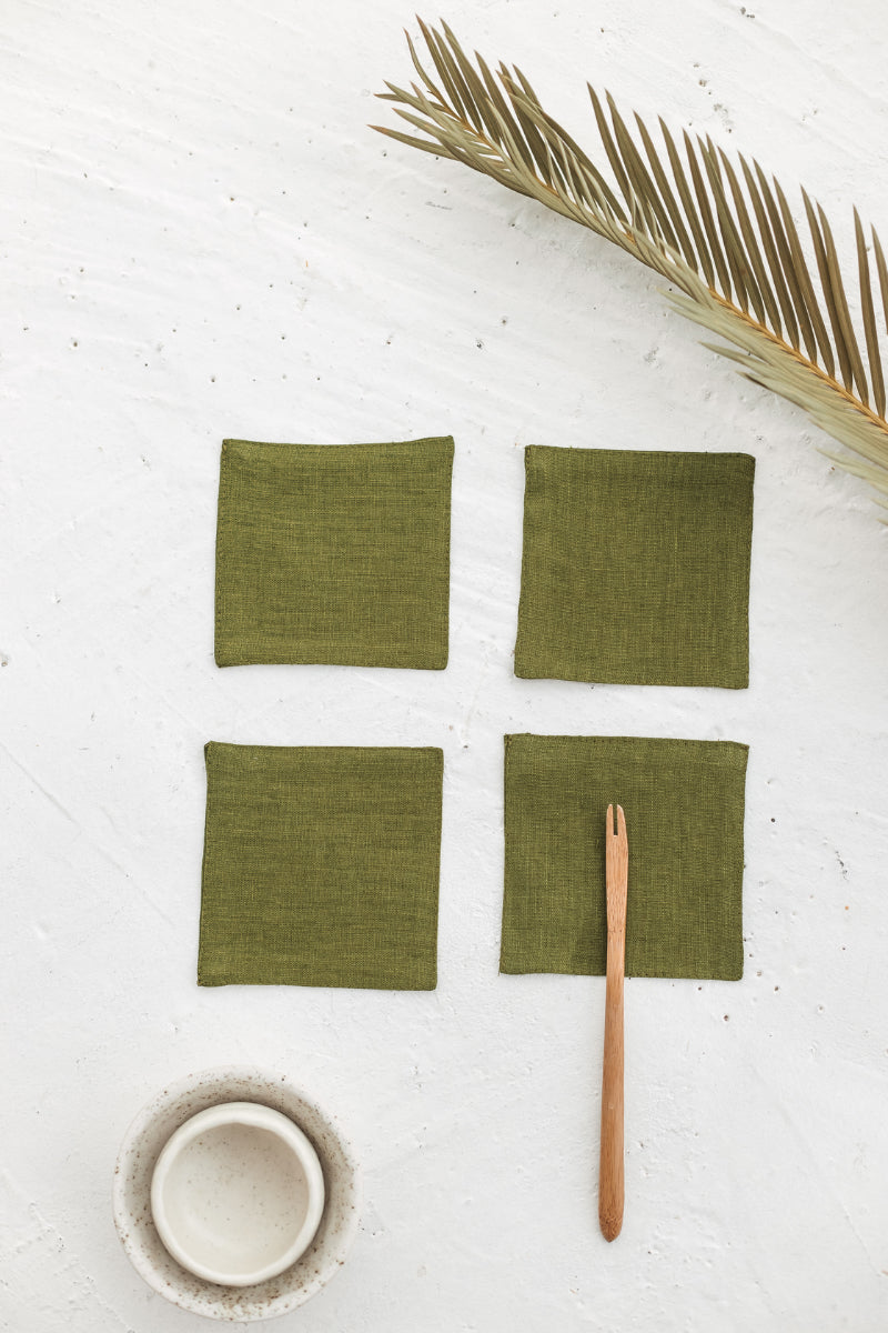 linen coasters set