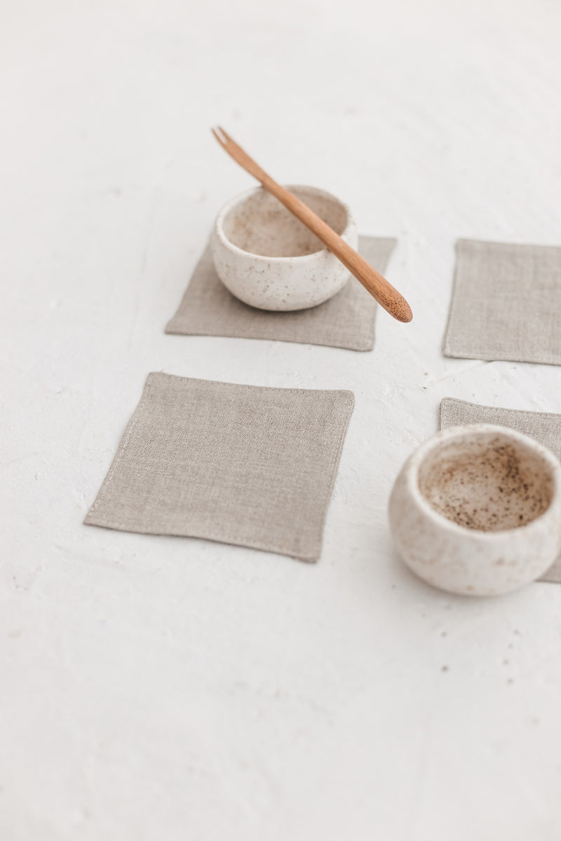 linen coasters set
