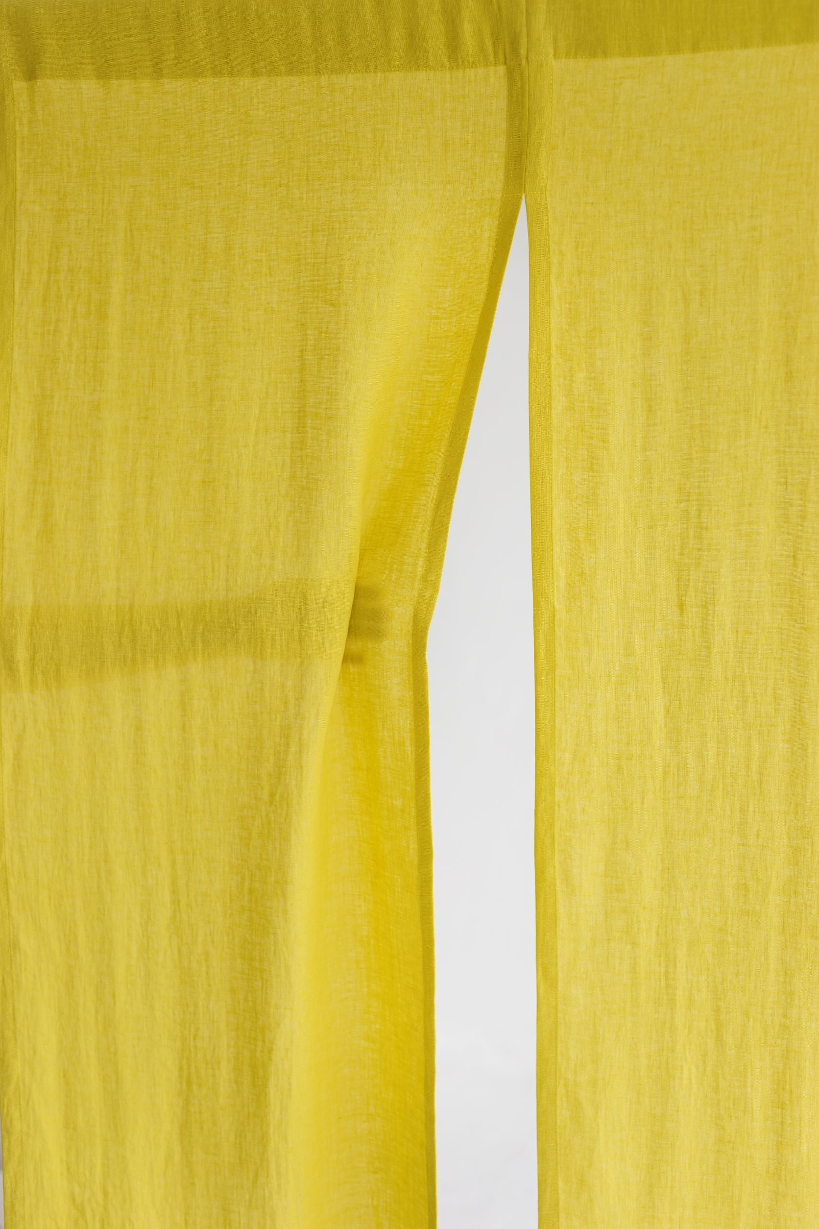 Chartreuse Yellow Linen Japanese Noren Curtain