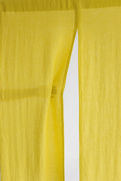 Chartreuse Yellow Linen Japanese Noren Curtain