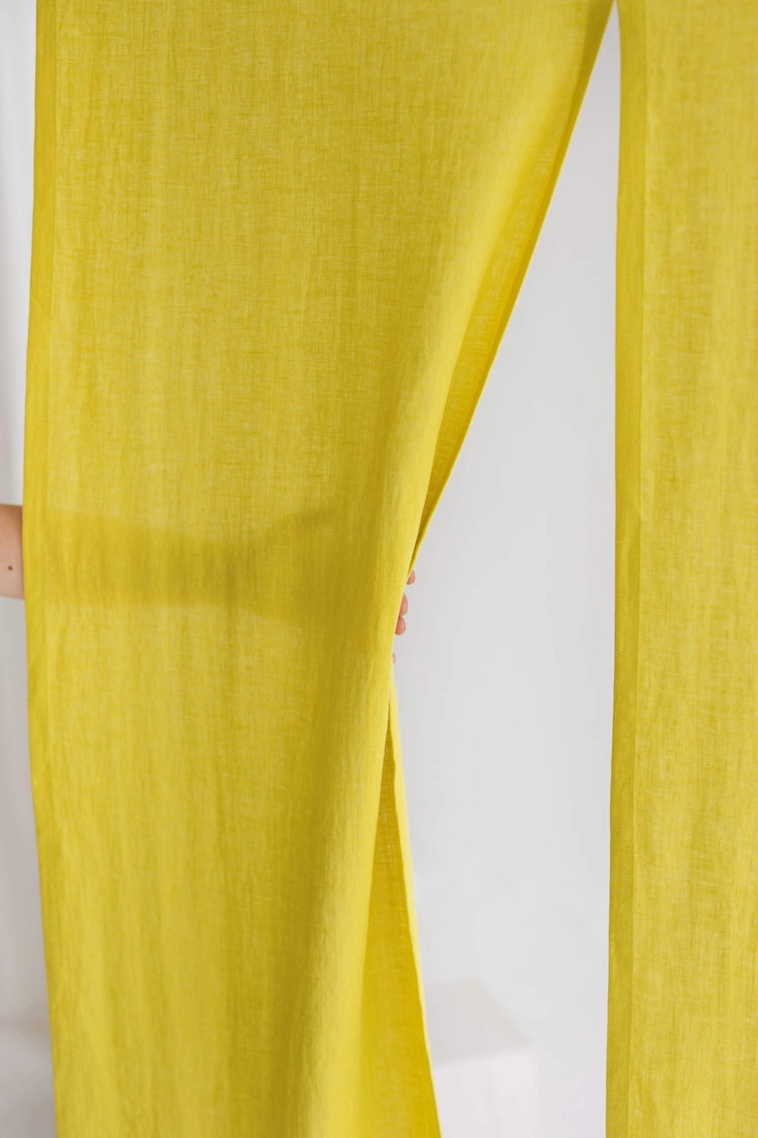 Chartreuse Yellow Linen Japanese Noren Curtain