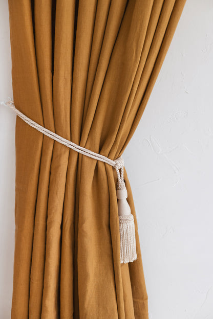 linen tassel tie back