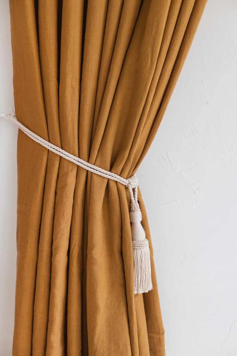 linen tassel tie back