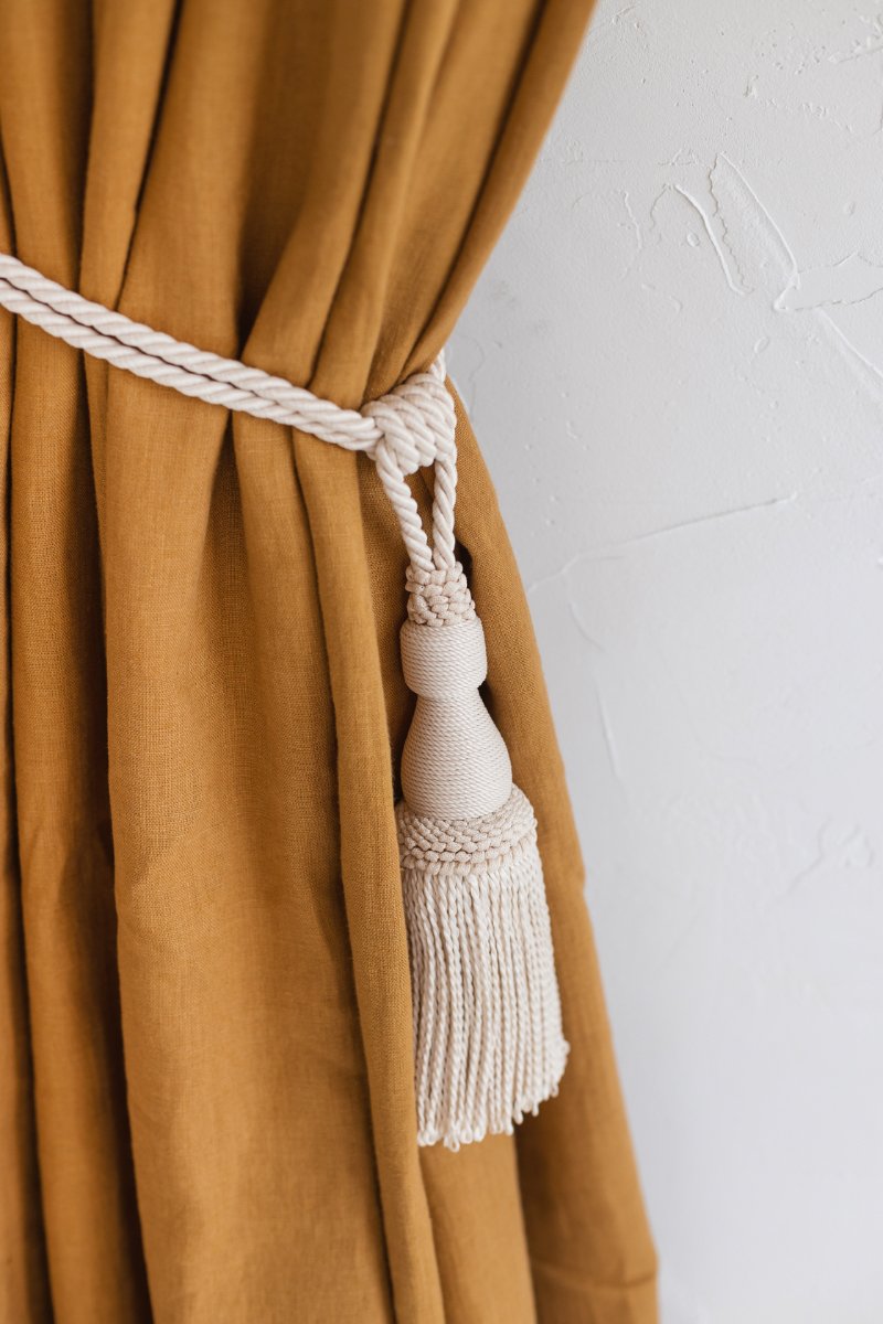 linen tassel tie back
