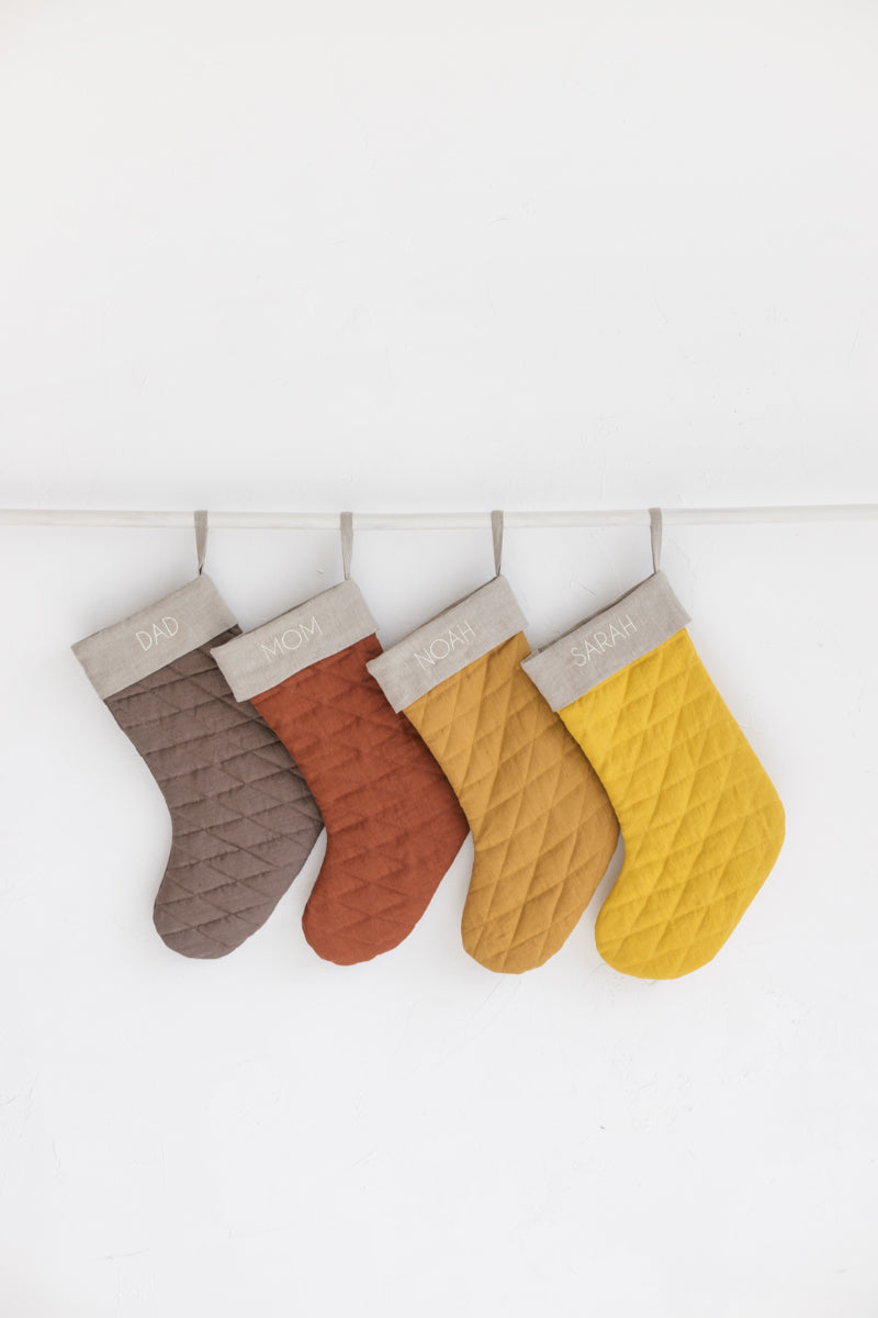 linen Christmas stocking