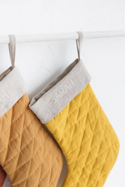 linen Christmas stocking