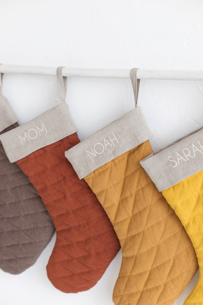 linen Christmas stocking