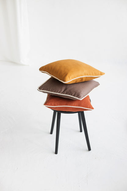linen pom pom pillowcase