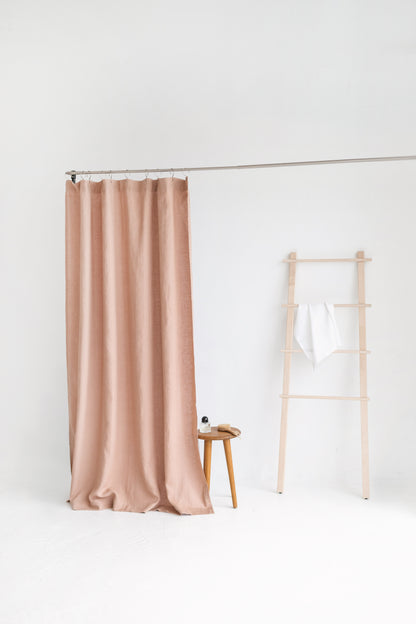 Waterproof Peach Linen Shower Curtain 140cm / 55&