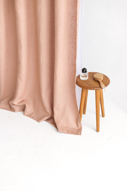 Waterproof Peach Linen Shower Curtain 140cm / 55&