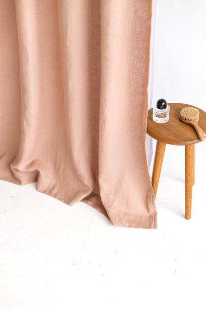 Waterproof Peach Linen Shower Curtain 140cm / 55&