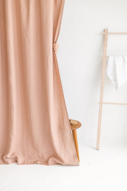 Waterproof Peach Linen Shower Curtain 140cm / 55&