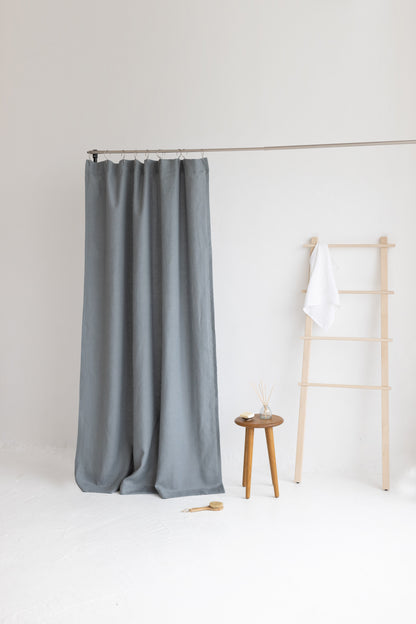 Waterproof Pigeon Gray Linen Shower Curtain 140cm / 55&