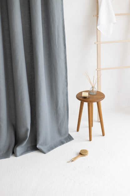 Waterproof Pigeon Gray Linen Shower Curtain 140cm / 55&