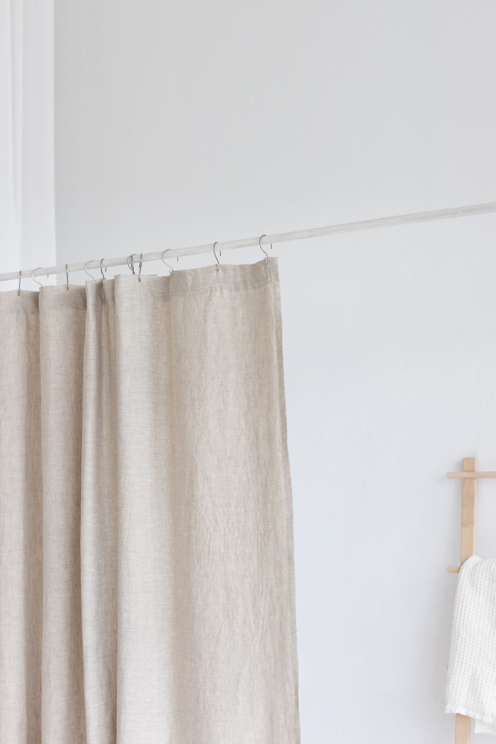 Waterproof Color Block Rusty Linen Shower Curtain 183cm / 72&