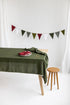 linen pom pom tablecloth