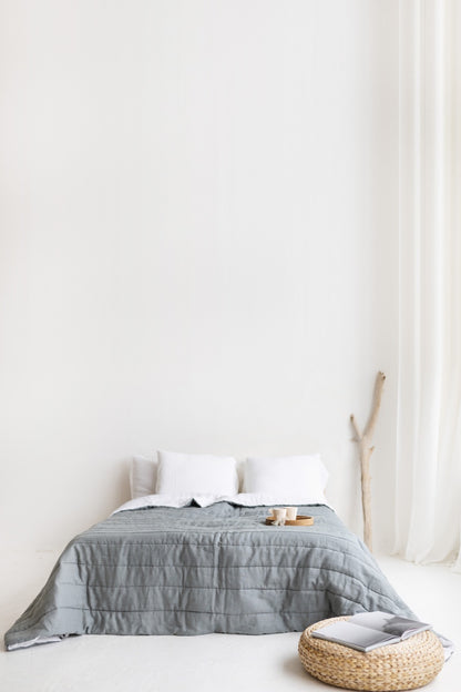 quilted linen bedspread