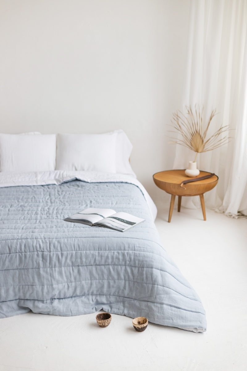 quilted linen bedspread