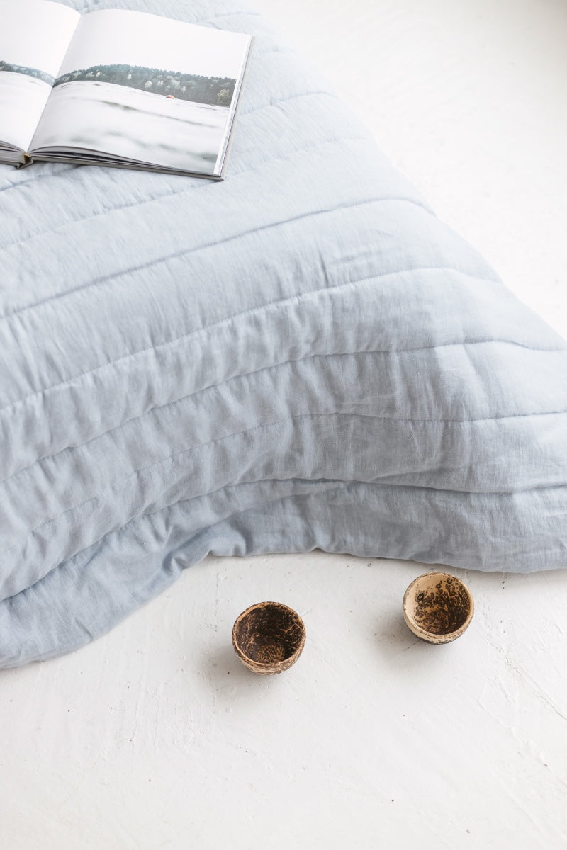 quilted linen bedspread