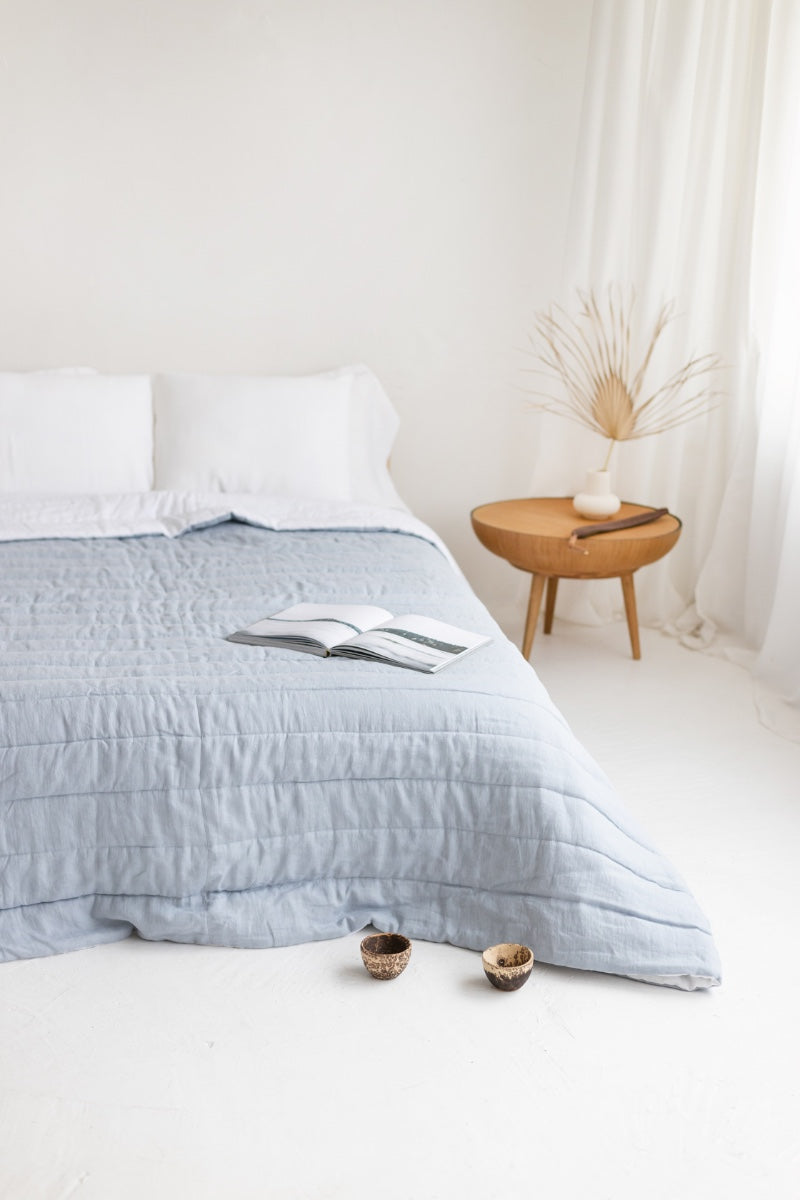 quilted linen bedspread