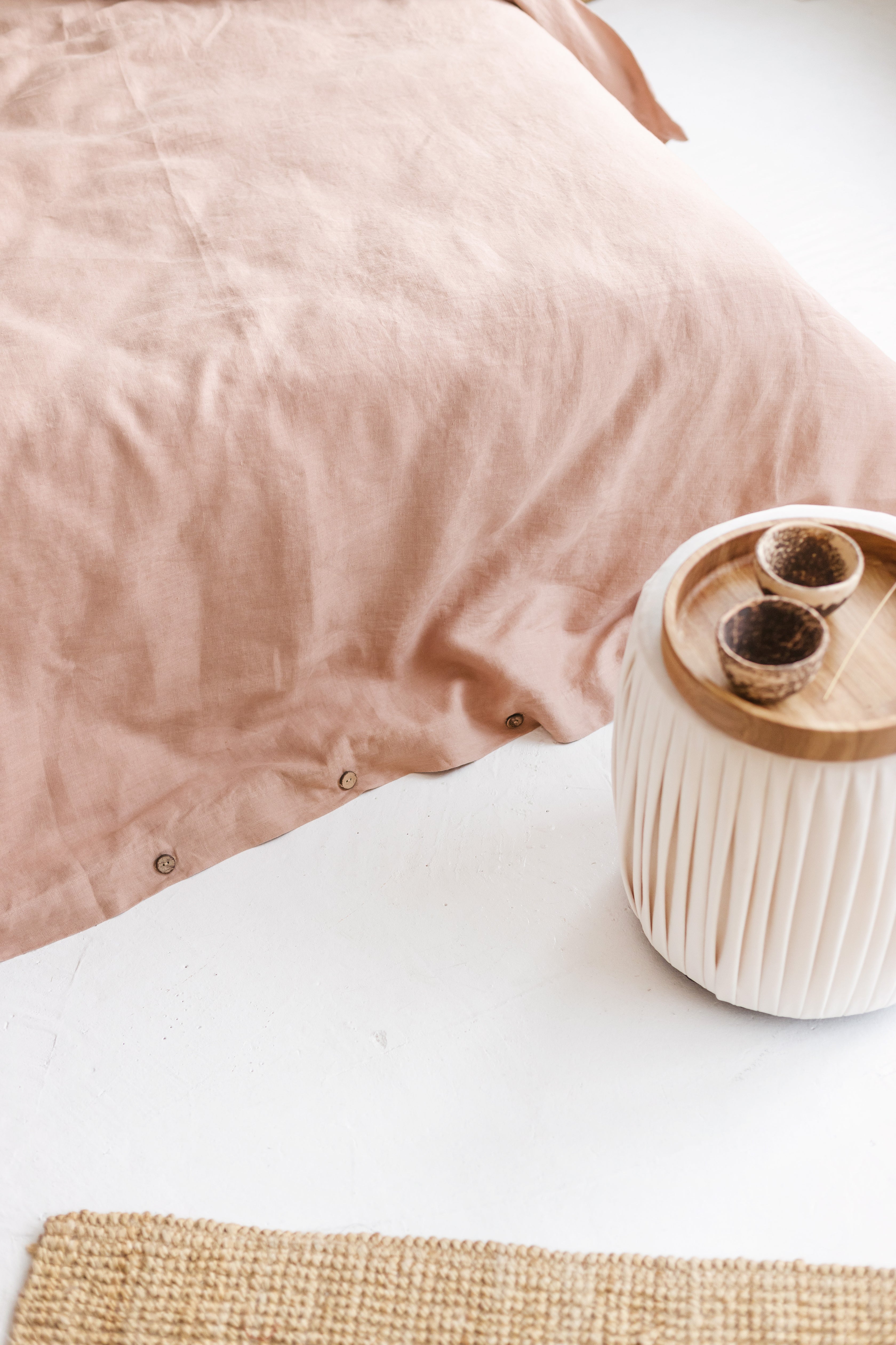 peach linen duvet cover