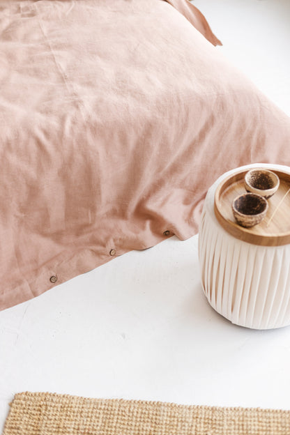 peach linen duvet cover