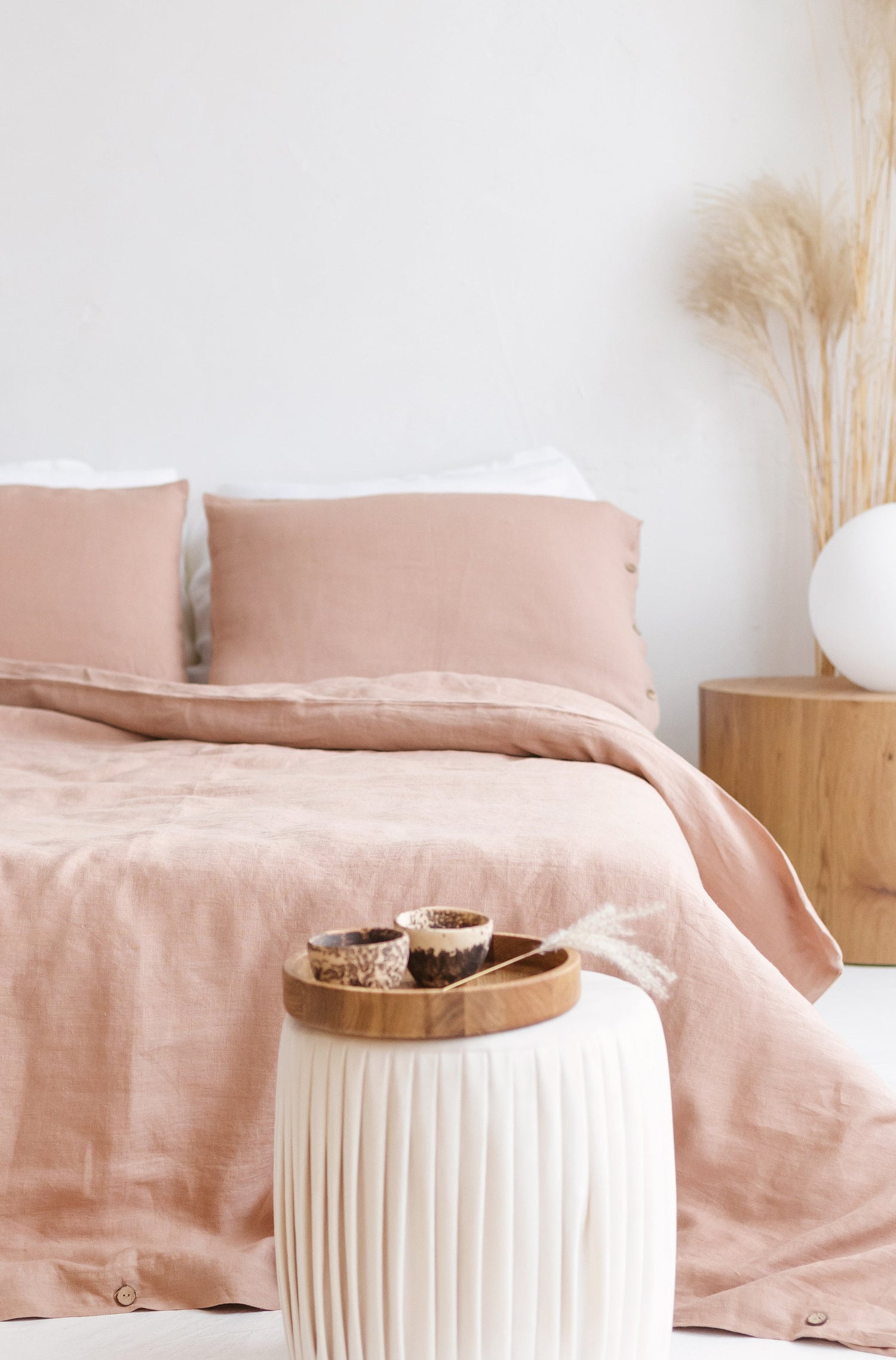 peach linen duvet cover